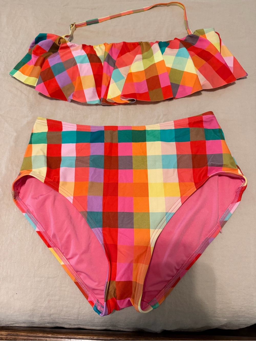 Kate spade plaid garden party 2 pc bikini worn once!!!